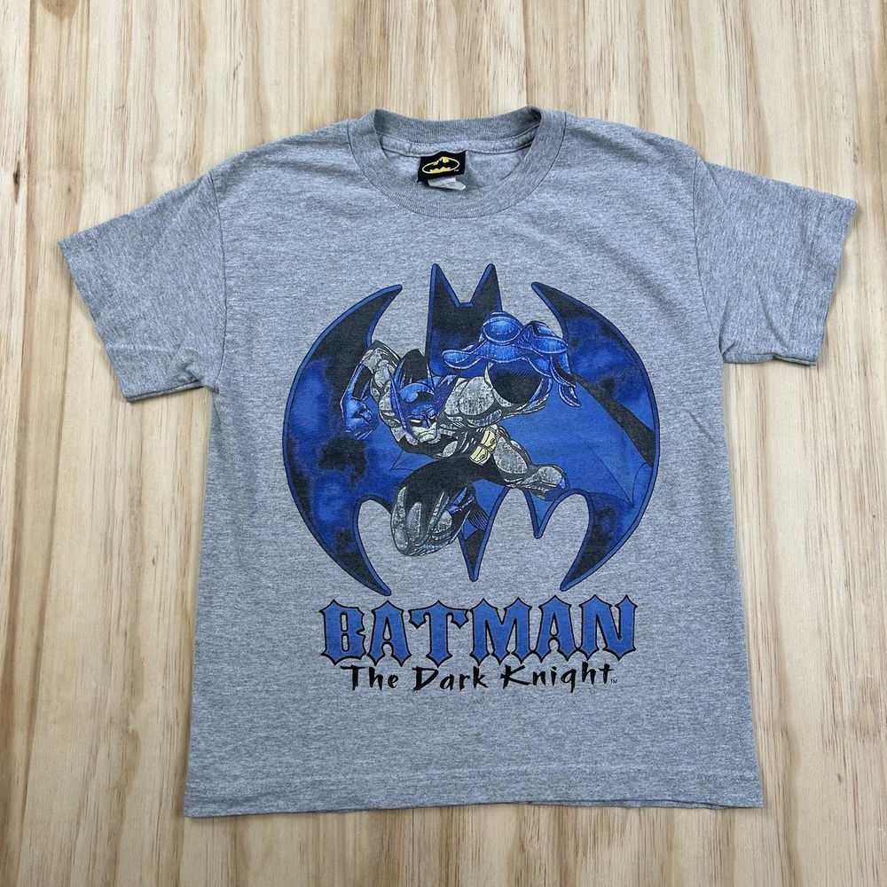 Batman The Dark Knight Youth XS Gray Vintage 1995 Short Sleeve Graphic T-Shirt